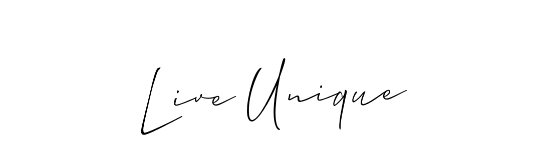 Make a beautiful signature design for name Live Unique. With this signature (Allison_Script) style, you can create a handwritten signature for free. Live Unique signature style 2 images and pictures png
