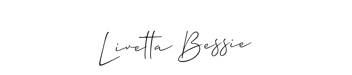 How to make Livetta Bessie signature? Allison_Script is a professional autograph style. Create handwritten signature for Livetta Bessie name. Livetta Bessie signature style 2 images and pictures png