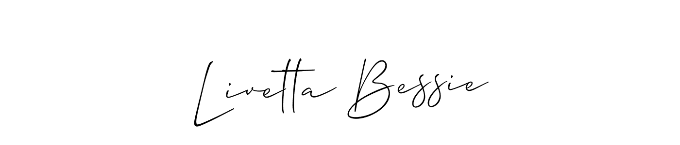 How to make Livetta Bessie signature? Allison_Script is a professional autograph style. Create handwritten signature for Livetta Bessie name. Livetta Bessie signature style 2 images and pictures png