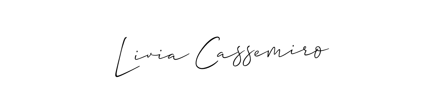 It looks lik you need a new signature style for name Livia Cassemiro. Design unique handwritten (Allison_Script) signature with our free signature maker in just a few clicks. Livia Cassemiro signature style 2 images and pictures png