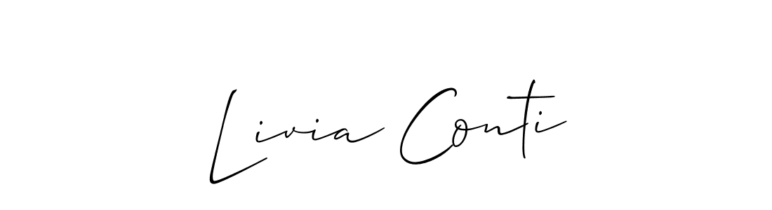 It looks lik you need a new signature style for name Livia Conti. Design unique handwritten (Allison_Script) signature with our free signature maker in just a few clicks. Livia Conti signature style 2 images and pictures png