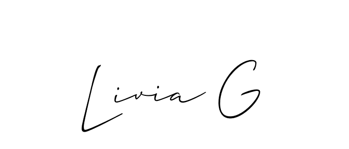 Livia G stylish signature style. Best Handwritten Sign (Allison_Script) for my name. Handwritten Signature Collection Ideas for my name Livia G. Livia G signature style 2 images and pictures png