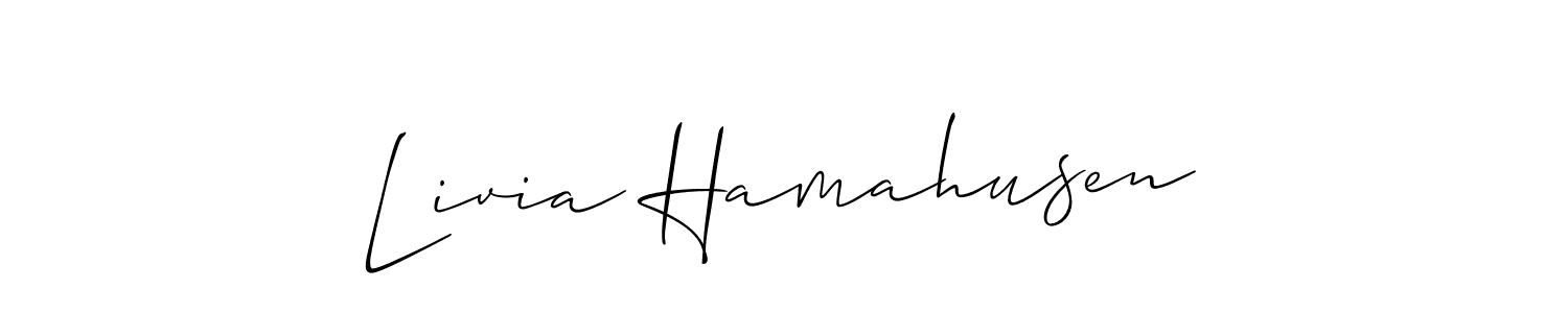 Check out images of Autograph of Livia Hamahusen name. Actor Livia Hamahusen Signature Style. Allison_Script is a professional sign style online. Livia Hamahusen signature style 2 images and pictures png