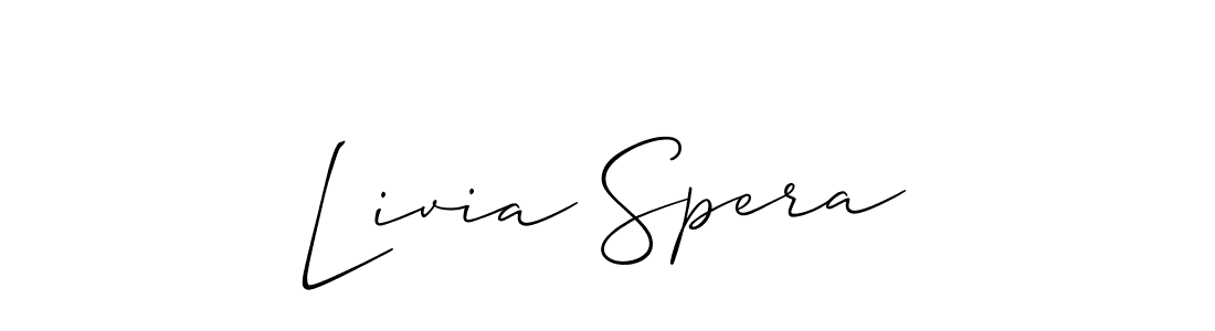 Livia Spera stylish signature style. Best Handwritten Sign (Allison_Script) for my name. Handwritten Signature Collection Ideas for my name Livia Spera. Livia Spera signature style 2 images and pictures png