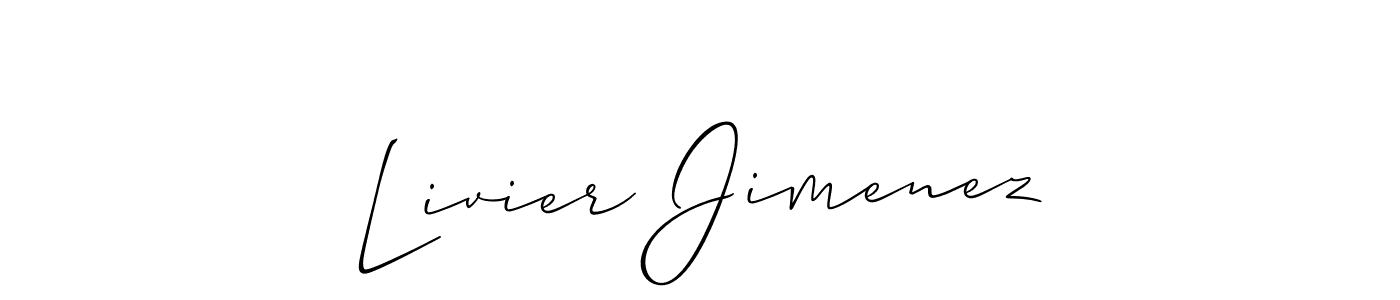 Allison_Script is a professional signature style that is perfect for those who want to add a touch of class to their signature. It is also a great choice for those who want to make their signature more unique. Get Livier Jimenez name to fancy signature for free. Livier Jimenez signature style 2 images and pictures png