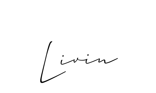 Make a beautiful signature design for name Livin. With this signature (Allison_Script) style, you can create a handwritten signature for free. Livin signature style 2 images and pictures png