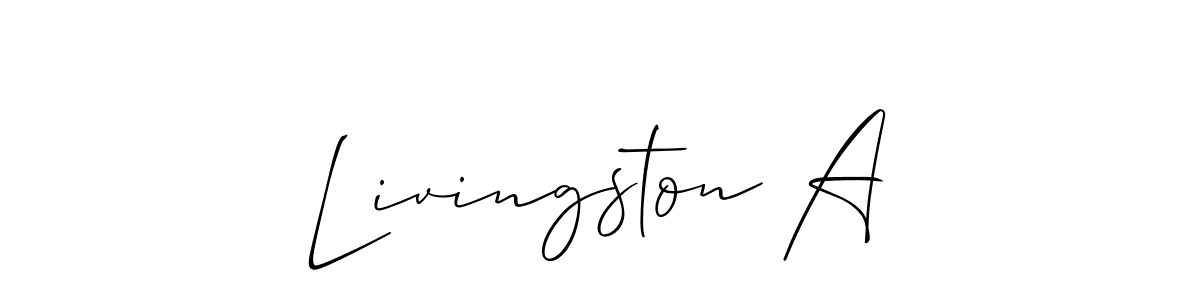 How to Draw Livingston A signature style? Allison_Script is a latest design signature styles for name Livingston A. Livingston A signature style 2 images and pictures png