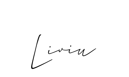How to Draw Liviu signature style? Allison_Script is a latest design signature styles for name Liviu. Liviu signature style 2 images and pictures png