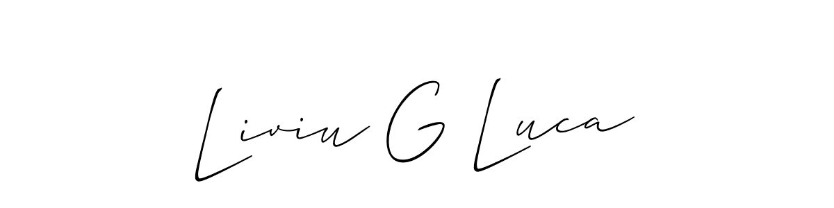 Use a signature maker to create a handwritten signature online. With this signature software, you can design (Allison_Script) your own signature for name Liviu G Luca. Liviu G Luca signature style 2 images and pictures png