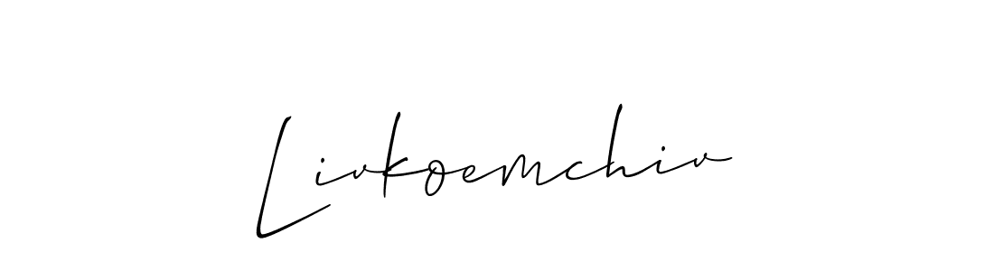 Once you've used our free online signature maker to create your best signature Allison_Script style, it's time to enjoy all of the benefits that Livkoemchiv name signing documents. Livkoemchiv signature style 2 images and pictures png