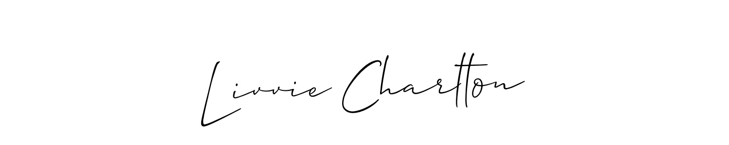 Use a signature maker to create a handwritten signature online. With this signature software, you can design (Allison_Script) your own signature for name Livvie Charlton. Livvie Charlton signature style 2 images and pictures png