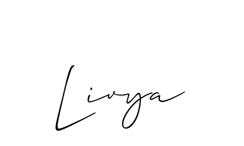 Make a beautiful signature design for name Livya. With this signature (Allison_Script) style, you can create a handwritten signature for free. Livya signature style 2 images and pictures png