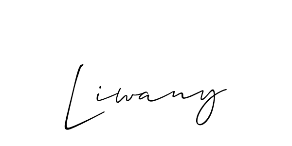 if you are searching for the best signature style for your name Liwany. so please give up your signature search. here we have designed multiple signature styles  using Allison_Script. Liwany signature style 2 images and pictures png