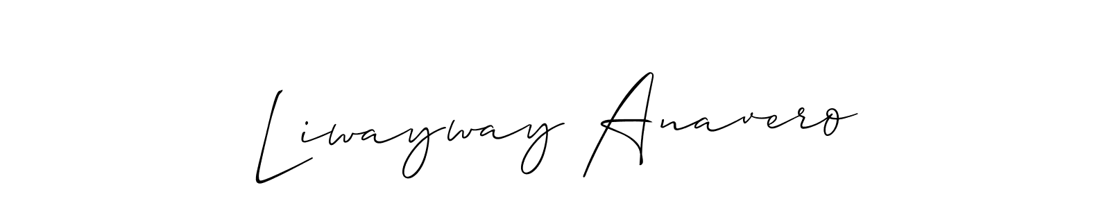 How to make Liwayway Anavero signature? Allison_Script is a professional autograph style. Create handwritten signature for Liwayway Anavero name. Liwayway Anavero signature style 2 images and pictures png