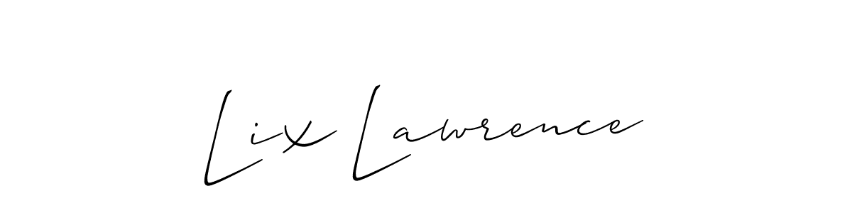 How to make Lix Lawrence name signature. Use Allison_Script style for creating short signs online. This is the latest handwritten sign. Lix Lawrence signature style 2 images and pictures png