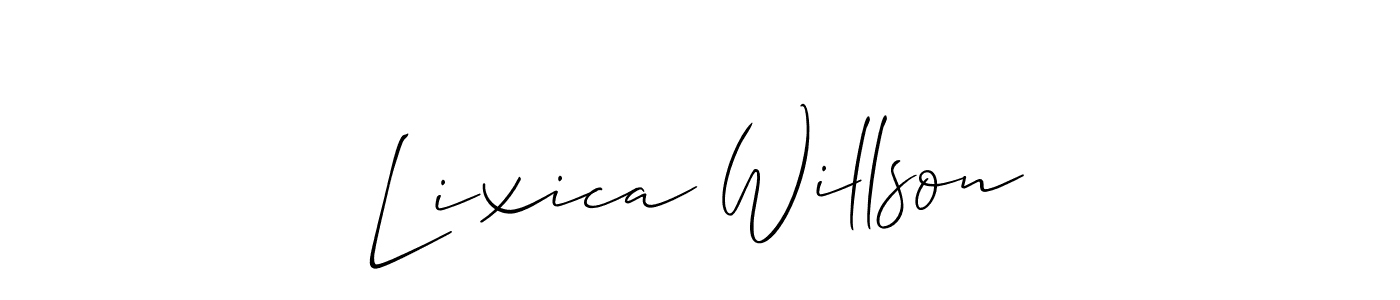 Also You can easily find your signature by using the search form. We will create Lixica Willson name handwritten signature images for you free of cost using Allison_Script sign style. Lixica Willson signature style 2 images and pictures png