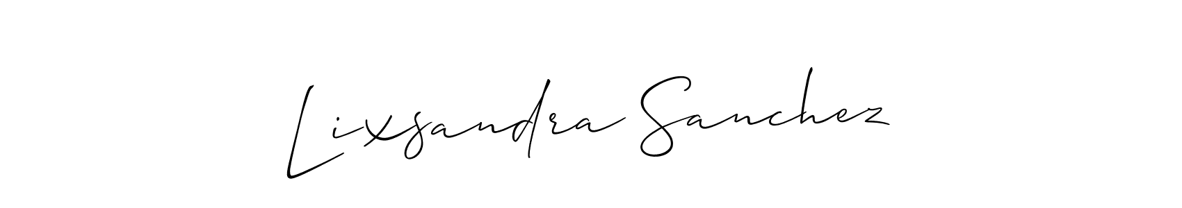 How to make Lixsandra Sanchez signature? Allison_Script is a professional autograph style. Create handwritten signature for Lixsandra Sanchez name. Lixsandra Sanchez signature style 2 images and pictures png