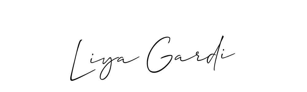 How to make Liya Gardi name signature. Use Allison_Script style for creating short signs online. This is the latest handwritten sign. Liya Gardi signature style 2 images and pictures png