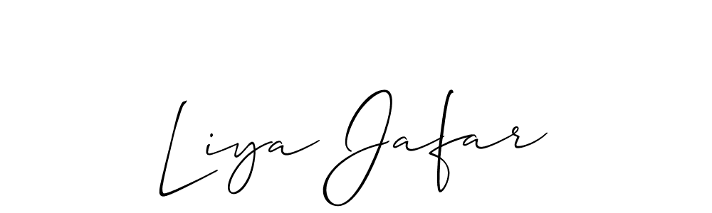 Make a beautiful signature design for name Liya Jafar. With this signature (Allison_Script) style, you can create a handwritten signature for free. Liya Jafar signature style 2 images and pictures png