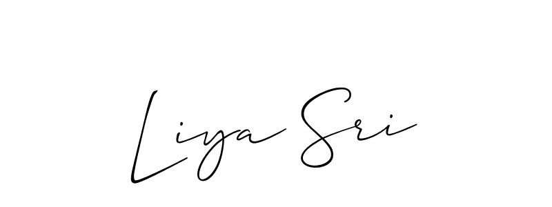 How to make Liya Sri name signature. Use Allison_Script style for creating short signs online. This is the latest handwritten sign. Liya Sri signature style 2 images and pictures png