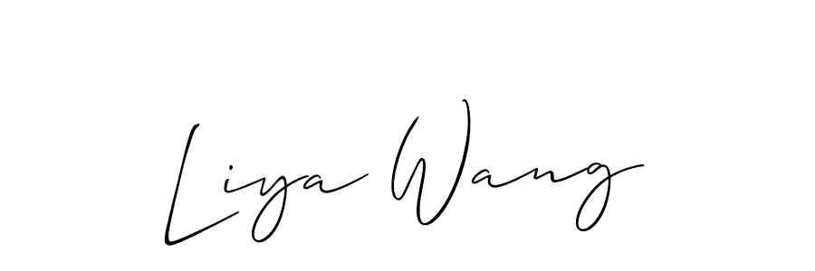 Make a beautiful signature design for name Liya Wang. With this signature (Allison_Script) style, you can create a handwritten signature for free. Liya Wang signature style 2 images and pictures png