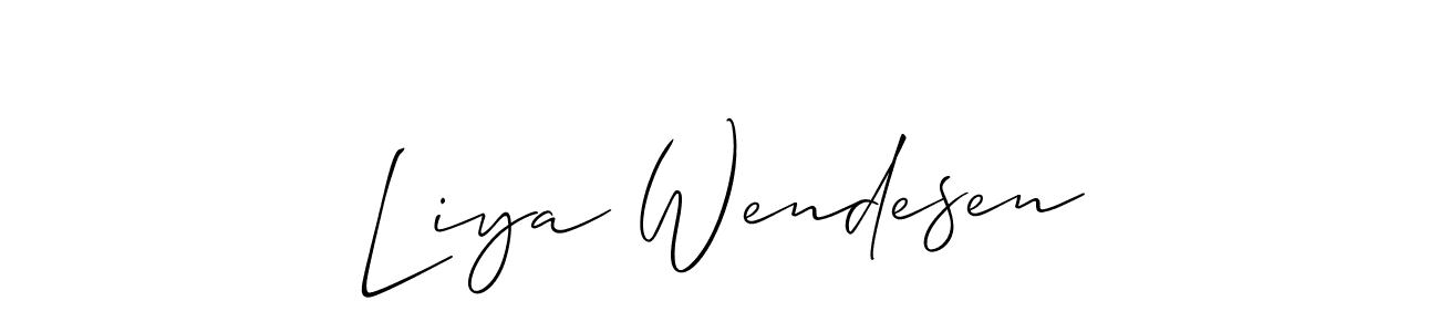 It looks lik you need a new signature style for name Liya Wendesen. Design unique handwritten (Allison_Script) signature with our free signature maker in just a few clicks. Liya Wendesen signature style 2 images and pictures png
