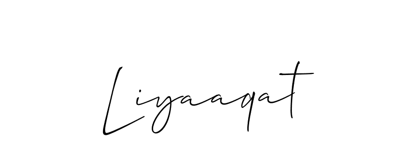 Liyaaqat stylish signature style. Best Handwritten Sign (Allison_Script) for my name. Handwritten Signature Collection Ideas for my name Liyaaqat. Liyaaqat signature style 2 images and pictures png