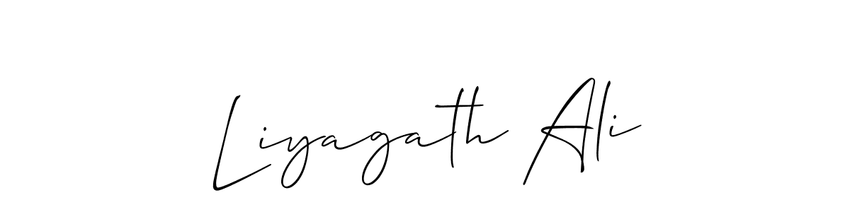 Also You can easily find your signature by using the search form. We will create Liyagath Ali name handwritten signature images for you free of cost using Allison_Script sign style. Liyagath Ali signature style 2 images and pictures png