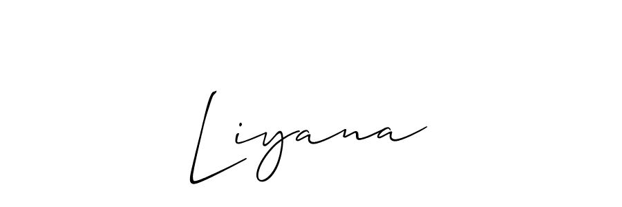 Allison_Script is a professional signature style that is perfect for those who want to add a touch of class to their signature. It is also a great choice for those who want to make their signature more unique. Get Liyana♡ name to fancy signature for free. Liyana♡ signature style 2 images and pictures png
