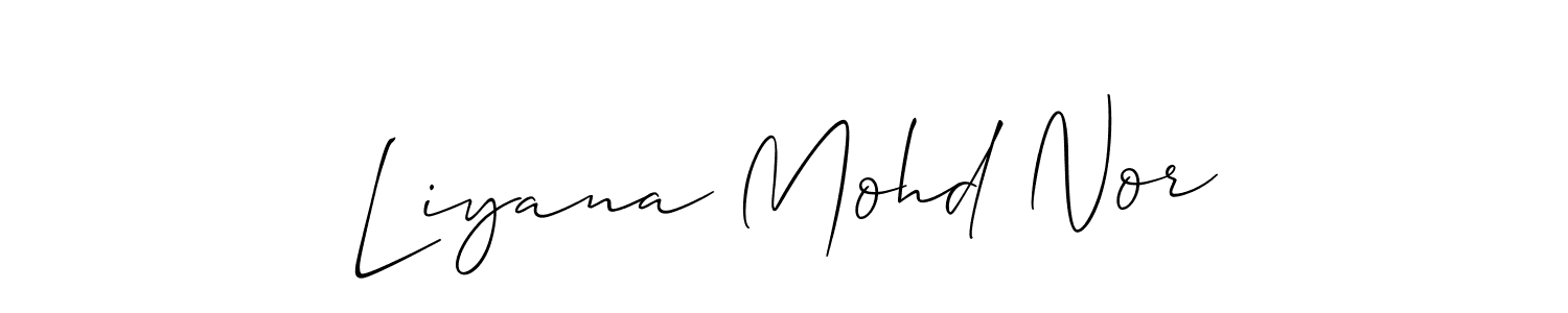 How to make Liyana Mohd Nor signature? Allison_Script is a professional autograph style. Create handwritten signature for Liyana Mohd Nor name. Liyana Mohd Nor signature style 2 images and pictures png