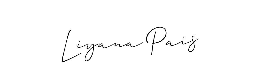 Liyana Pais stylish signature style. Best Handwritten Sign (Allison_Script) for my name. Handwritten Signature Collection Ideas for my name Liyana Pais. Liyana Pais signature style 2 images and pictures png