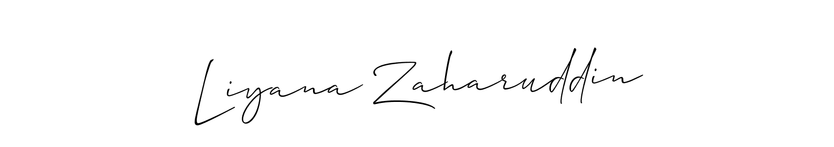 How to make Liyana Zaharuddin signature? Allison_Script is a professional autograph style. Create handwritten signature for Liyana Zaharuddin name. Liyana Zaharuddin signature style 2 images and pictures png