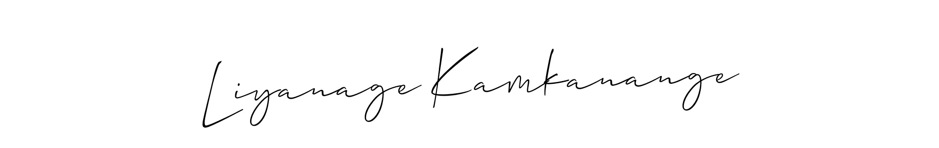 How to Draw Liyanage Kamkanange signature style? Allison_Script is a latest design signature styles for name Liyanage Kamkanange. Liyanage Kamkanange signature style 2 images and pictures png