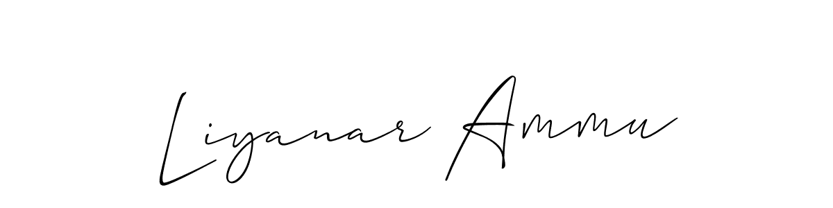 How to make Liyanar Ammu signature? Allison_Script is a professional autograph style. Create handwritten signature for Liyanar Ammu name. Liyanar Ammu signature style 2 images and pictures png