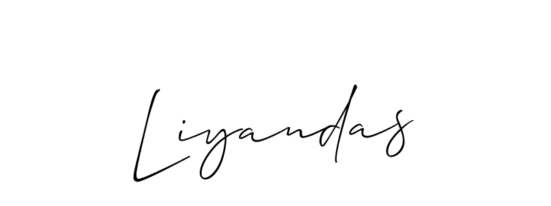 Design your own signature with our free online signature maker. With this signature software, you can create a handwritten (Allison_Script) signature for name Liyandas. Liyandas signature style 2 images and pictures png