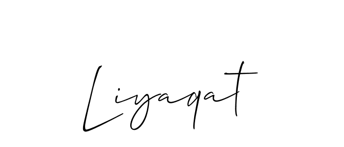 How to make Liyaqat name signature. Use Allison_Script style for creating short signs online. This is the latest handwritten sign. Liyaqat signature style 2 images and pictures png