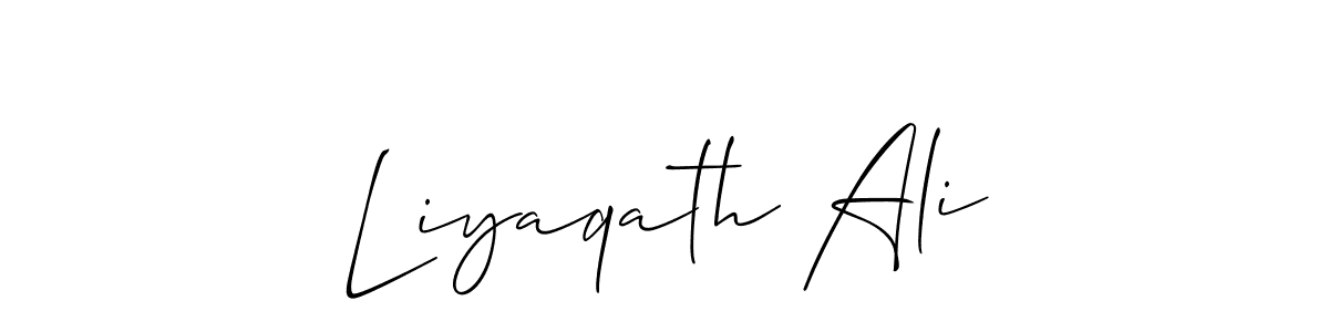 You should practise on your own different ways (Allison_Script) to write your name (Liyaqath Ali) in signature. don't let someone else do it for you. Liyaqath Ali signature style 2 images and pictures png