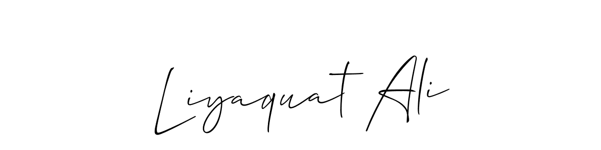The best way (Allison_Script) to make a short signature is to pick only two or three words in your name. The name Liyaquat Ali include a total of six letters. For converting this name. Liyaquat Ali signature style 2 images and pictures png