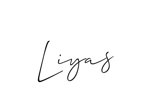 Create a beautiful signature design for name Liyas. With this signature (Allison_Script) fonts, you can make a handwritten signature for free. Liyas signature style 2 images and pictures png