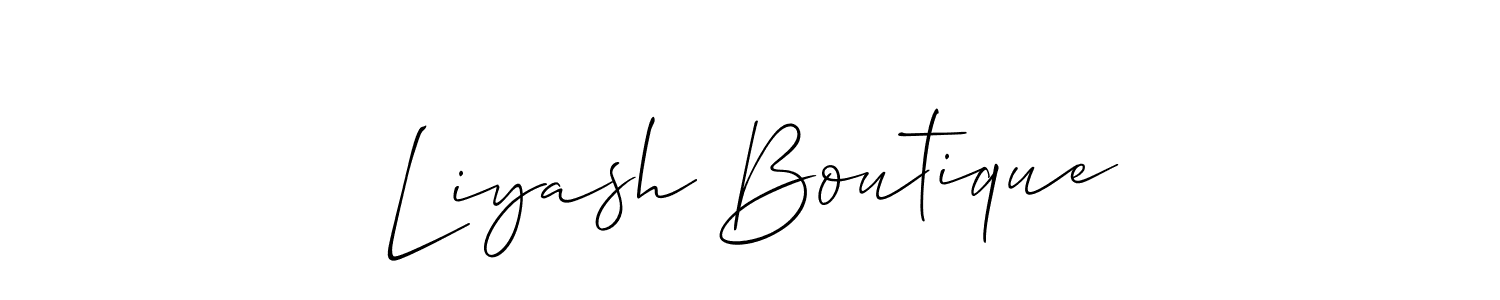 How to make Liyash Boutique name signature. Use Allison_Script style for creating short signs online. This is the latest handwritten sign. Liyash Boutique signature style 2 images and pictures png