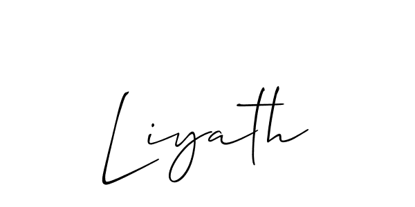 Make a beautiful signature design for name Liyath. With this signature (Allison_Script) style, you can create a handwritten signature for free. Liyath signature style 2 images and pictures png