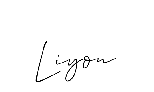 Make a beautiful signature design for name Liyon. With this signature (Allison_Script) style, you can create a handwritten signature for free. Liyon signature style 2 images and pictures png