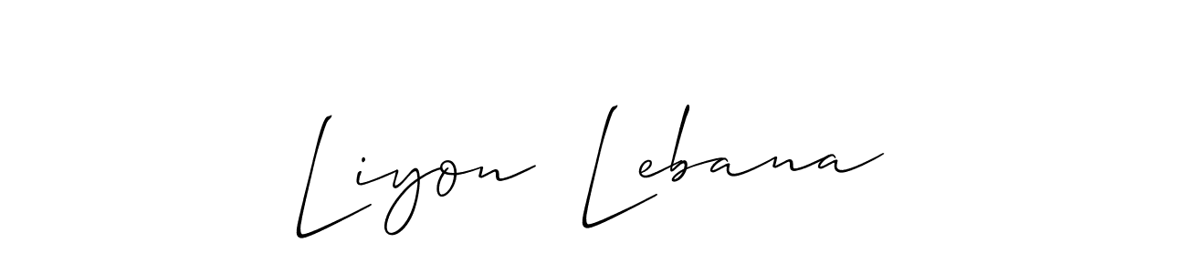 Also You can easily find your signature by using the search form. We will create Liyon  Lebana name handwritten signature images for you free of cost using Allison_Script sign style. Liyon  Lebana signature style 2 images and pictures png