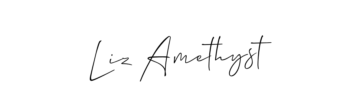 Make a beautiful signature design for name Liz Amethyst. With this signature (Allison_Script) style, you can create a handwritten signature for free. Liz Amethyst signature style 2 images and pictures png