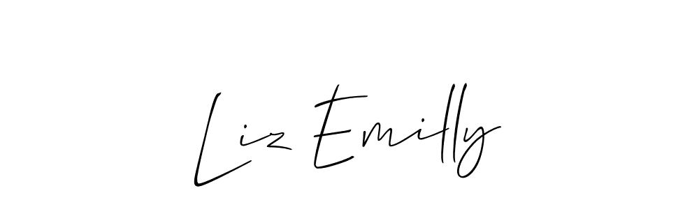 How to make Liz Emilly signature? Allison_Script is a professional autograph style. Create handwritten signature for Liz Emilly name. Liz Emilly signature style 2 images and pictures png