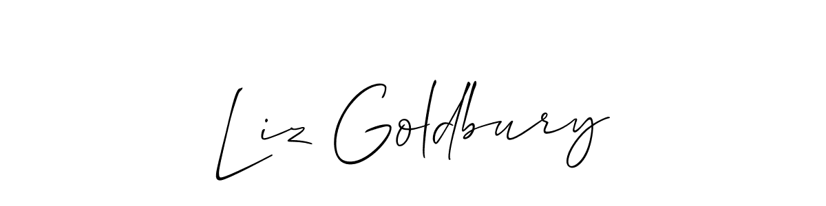 How to make Liz Goldbury signature? Allison_Script is a professional autograph style. Create handwritten signature for Liz Goldbury name. Liz Goldbury signature style 2 images and pictures png