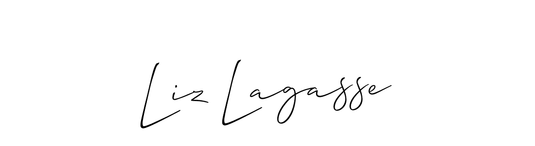 Allison_Script is a professional signature style that is perfect for those who want to add a touch of class to their signature. It is also a great choice for those who want to make their signature more unique. Get Liz Lagasse name to fancy signature for free. Liz Lagasse signature style 2 images and pictures png