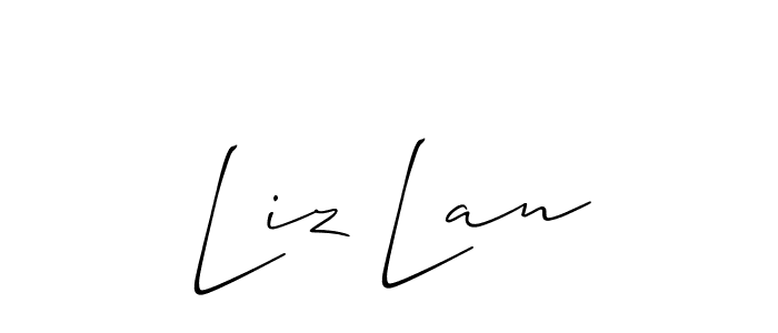 Allison_Script is a professional signature style that is perfect for those who want to add a touch of class to their signature. It is also a great choice for those who want to make their signature more unique. Get Liz Lan name to fancy signature for free. Liz Lan signature style 2 images and pictures png
