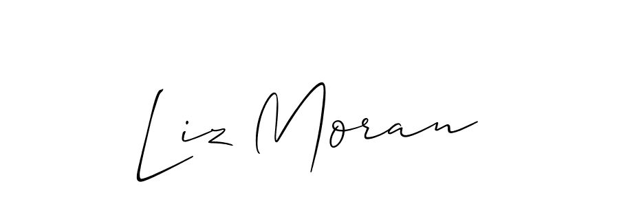 You should practise on your own different ways (Allison_Script) to write your name (Liz Moran) in signature. don't let someone else do it for you. Liz Moran signature style 2 images and pictures png