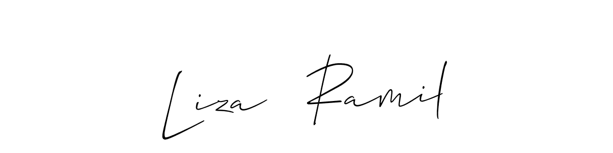 How to make Liza   Ramil signature? Allison_Script is a professional autograph style. Create handwritten signature for Liza   Ramil name. Liza   Ramil signature style 2 images and pictures png